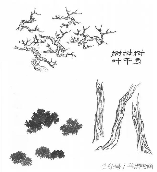 初学者临摹的山水画步骤（图文教程山水画基础技法大会）(29)